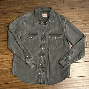 Levi’s Pearl Snap Gray/Black Denim Shirt
